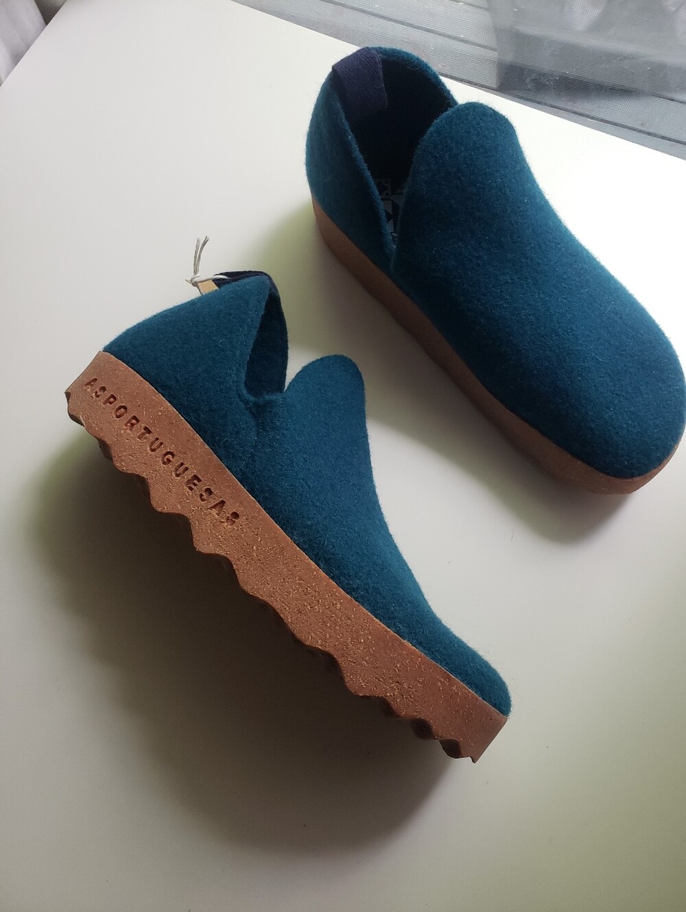 Asportuguesas Wool Eco Friendly Slip-On Women's Gray Felt Platform Sneakers